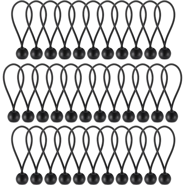 35 kpl Bungee-naruja palloilla, Kestävät Kannettavat Bungee-pallo, Polypropeeni ja Lateksi Punottu Pressu Bungee-pallo Pressuille, Teltoille, Leirintään 4 Inch
