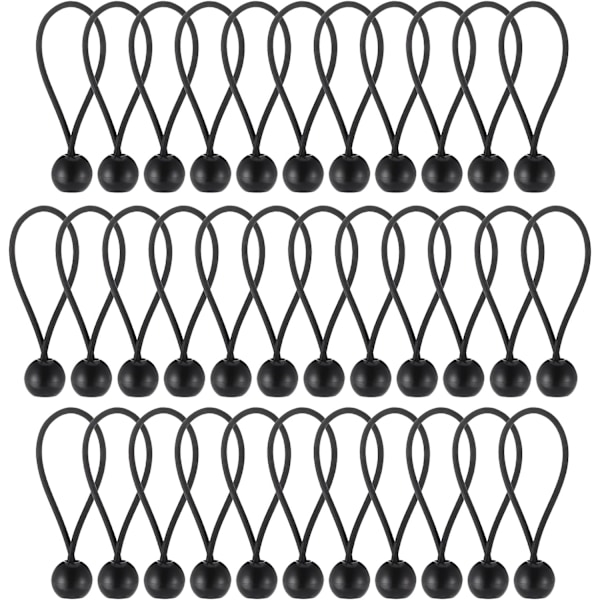 35PCS Bungee Cords with Balls, Durable Portable Bungee Balls, Polypropylene and Latex Braid Tarpaulin Bungees Balls for Tarpaulins,  Tents, Camping