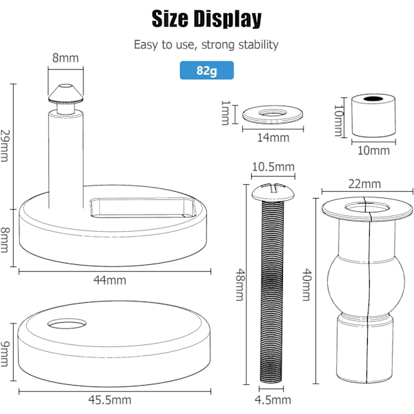 Snabbfäste för toalettsits, universella toalettsits gångjärnsbeslag för WC toalett blinda hål 4 Pack