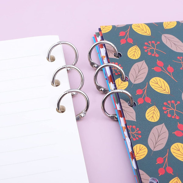 100 stk. Binder Ringe, Løse Blade Binder Ringe, Bog Ringe, Metal Bindingsringe til Papirer, Flash Cards, Index Cards, Ringbind, Kontor, Skole, Hjem 0.75 Inch/19mm