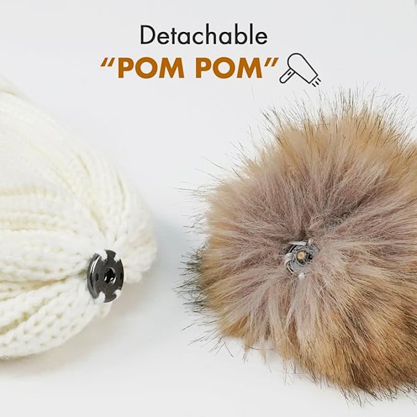 Naisten Beanie-pipoja, Naisten Talvipipoja, Lämpimiä Talvipipoja Naisille Ulkoilmakäyttöön Irrotettavalla Pompomilla