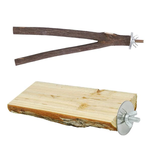 2-pack Fågelpinne Papegöja Träplattform Stativ Säker Giftfri Stabil För Bur