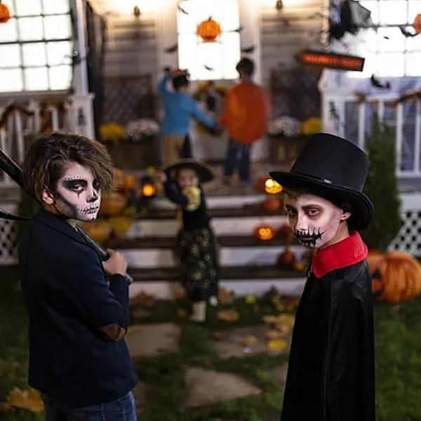 Halloween Vampyrkappa Lång Kåpa Unisex Vändbar Stående Krage Vampyr Häxa Kåpa för Halloween Cosplay Maskeraddräkt 140cm
