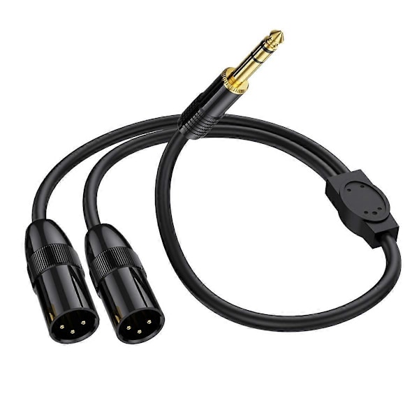 6,35 mm TRS Han-stik til 2 Dobbelt XLR Han Mikrofon Stereo Ubalanceret Lydkonverter Adapter Y-Split Kabelledning-C