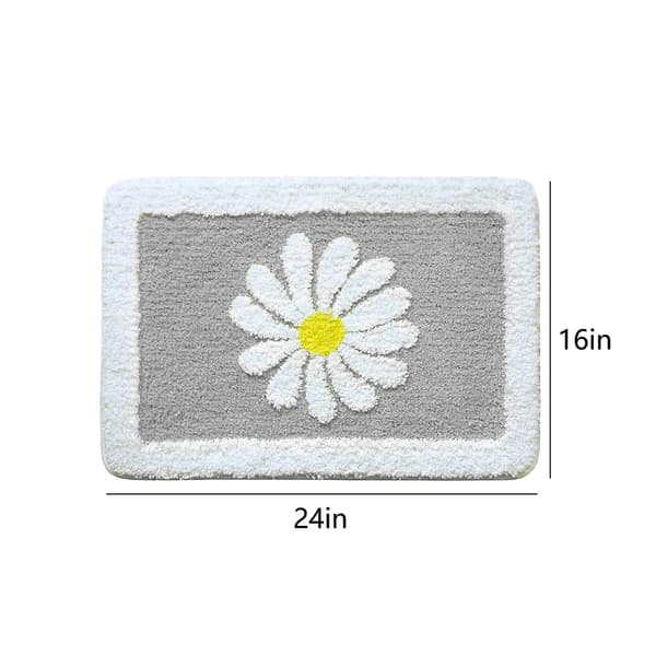 Plush Matta för Vardagsrum, Sovrum, Badrum - Halvrund, Absorberande, Halksäker, Maskintvättbar Gray