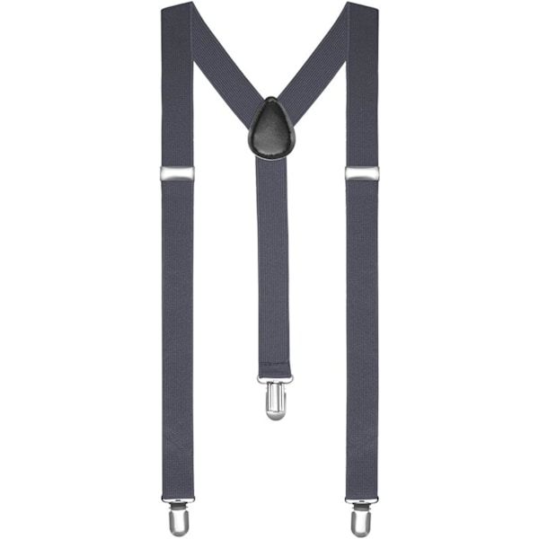 Bukseseler/Suspenders En Størrelse Fullt Justerbar Y-Formet Med Sterke Klips Grey