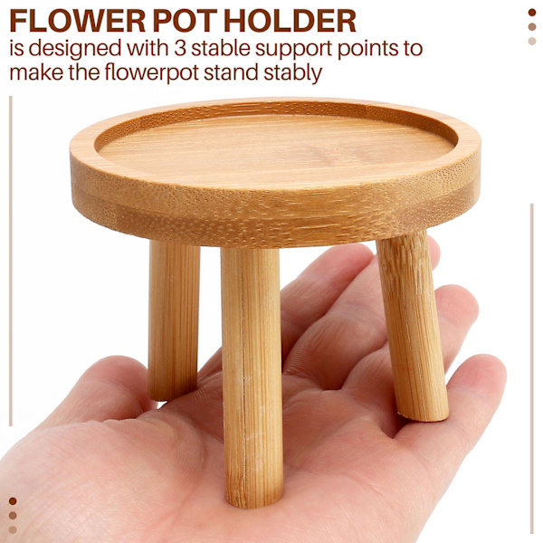Träväxtställ Blomkruka Hållare Pall Hög Pall Balkong Succulent Rund Blomhylla För Indo