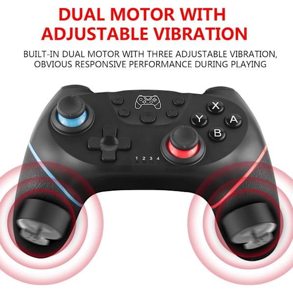 Uppgraderad trådlös handkontroll för Switch/Lite/OLED Pro-handkontroll för Switch fjärrkontroll joystick gamepad stödjer väckning, gyroaxel, turbo, dubbel vibration