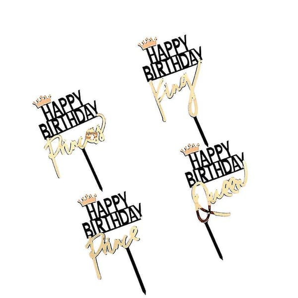 4 stk. Happy Birthday Kagepynt