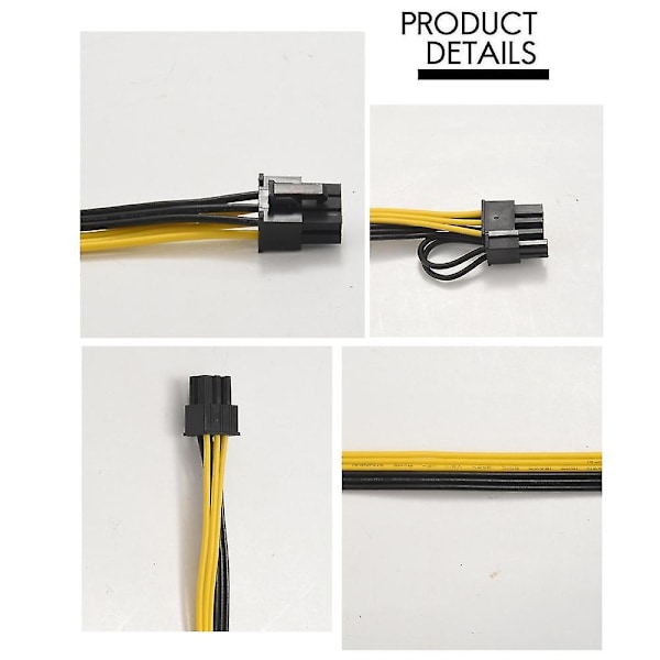 6-polet Han til 8(6+2) polet Han PCIe Adapter Strømkabel Server Pci