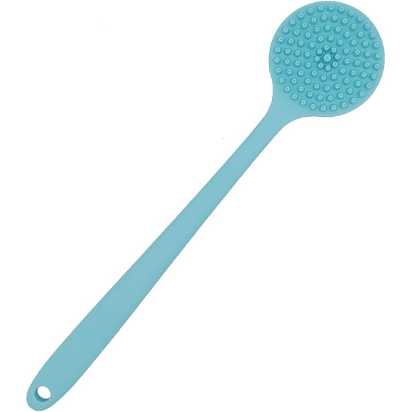 Silikoniselkäharja suihkuun ja kylpyyn pitkällä kahvalla Blue