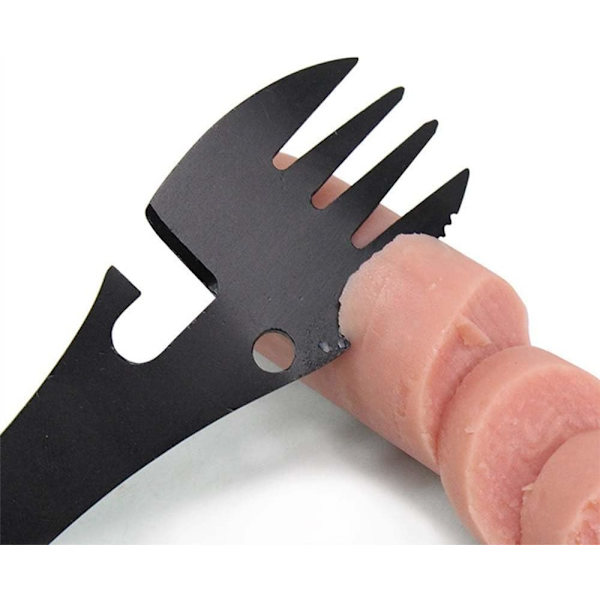 2-pack resekit bestickset i rostfritt stål, gaffel, sked, flasköppnare, 5-i-1, för camping, vandring, fiske