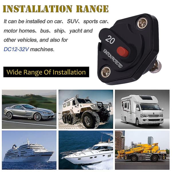 Sikringsbryter 30A Bilstereo Audio Terminal Inline Sikring Inverter
