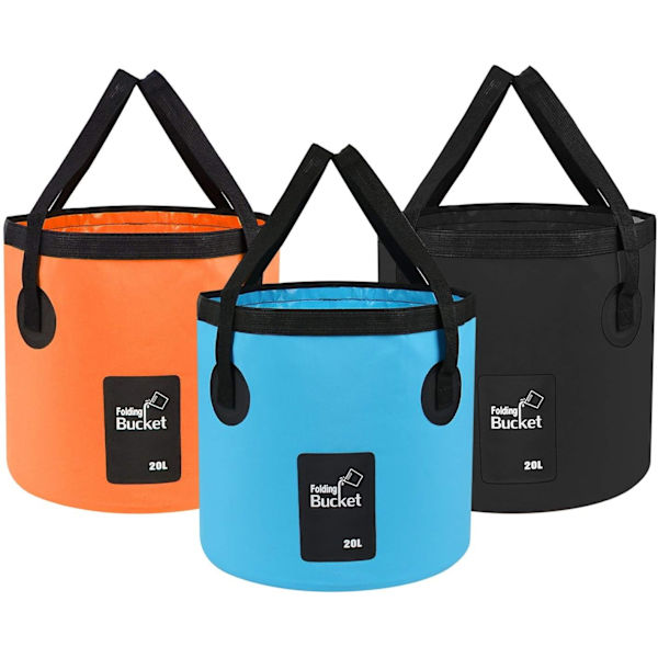 Foldbar Spand - Foldbar Camping Opbevaringsbeholder Sammenklappelig Spand 12L Bærbar Let Spand til Camping Rejser Fiskeri Sejlads og Havearbejde 20l Blue
