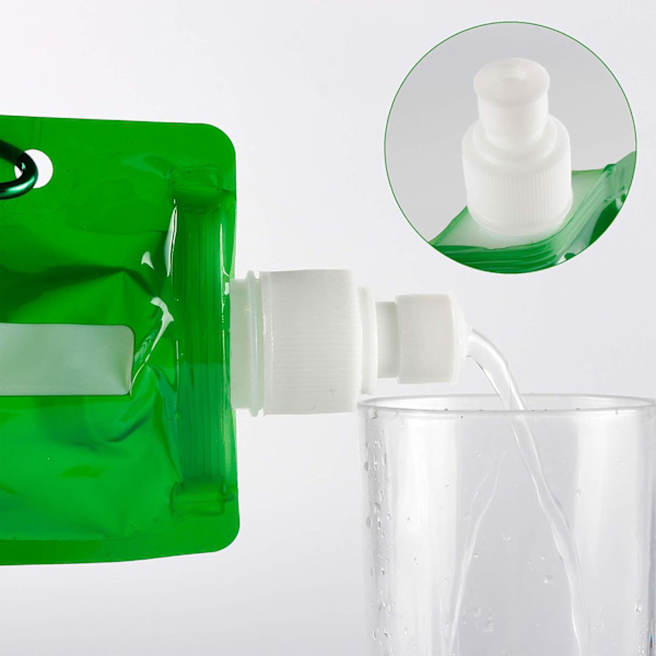 4 Styk Sammenklappelige Vandflasker Genanvendelige Drikkflasker med Klips til Cykling, Vandreture, Rejser, Udendørsaktiviteter (480ML)
