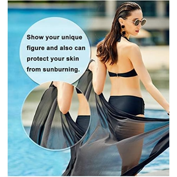 Kvindes Sarong Strand Cover Up Sommer Strandtøj Skørter Ferie Chiffon Badetøj Wrap Sjal