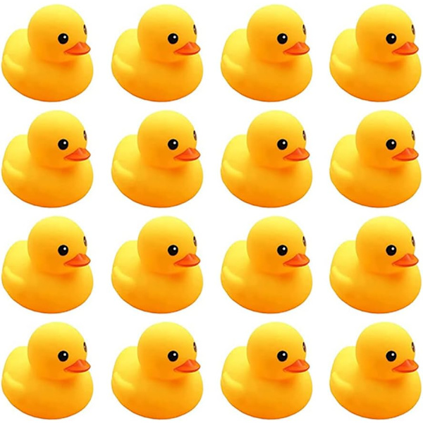 Badanka leksaker 16 st gula gummiankor pip och flyta ankungar babyshower leksak fest dekoration för småbarn pojkar flickor