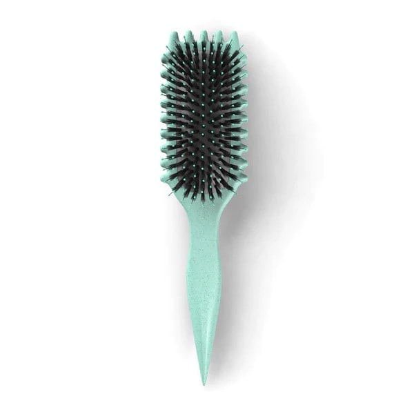 Krøllbørste for krøllete hår Curling Brush Den elastiske krøllbørsten brukes til å gre, forme og style krøllete hår. Unisex, ikke lett å trekke (1 stk) - Green