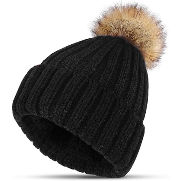 Naisten Beanie-pipoja, Naisten Talvipipoja, Lämpimiä Talvipipoja Naisille Ulkoilmakäyttöön Irrotettavalla Pompomilla