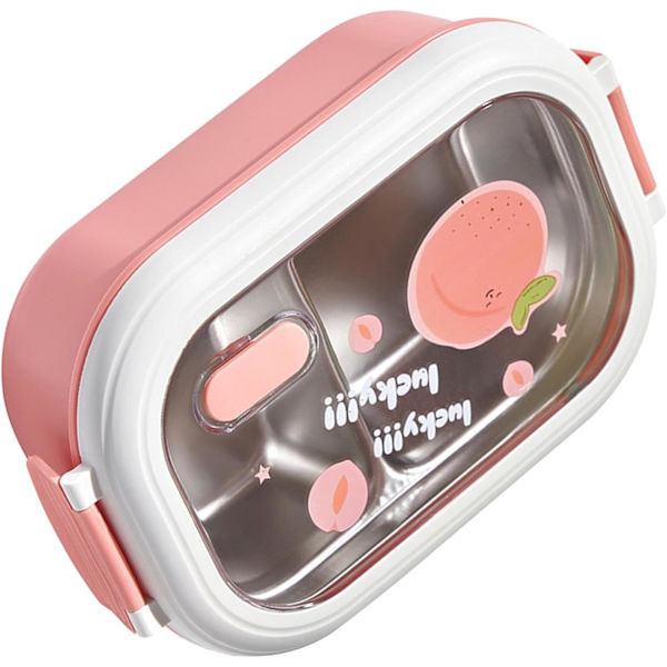 Lunsjboks, Heavy Duty Termisk Lunsjboks i Rustfritt Stål, Sikker, Bærbar for Kontoret (Rosa)