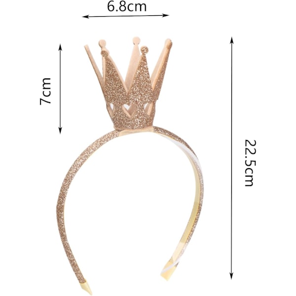 2 stk Piger Skinnende Krone Hårbånd Guld Prinsesse Krone Hårbånd Bryllup Fest til Piger Børn Børn Halloween Jul Fødselsdag