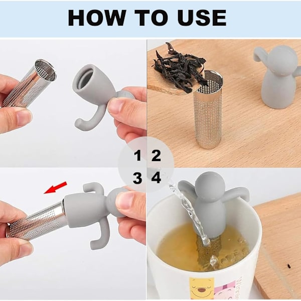 2 stk. Teinfuser for løst te, 304 rustfritt stål finmasket løs teinfuser, rustfritt stål for løs te, te sil for løs te finmasket