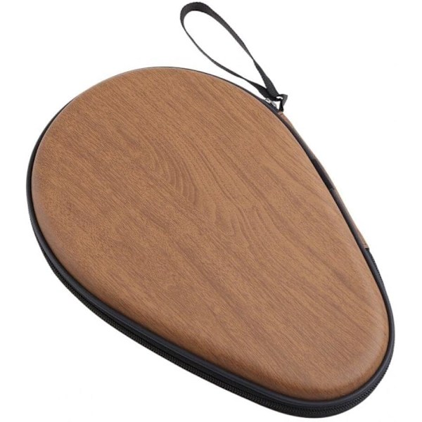 Bordtennisbatkasse Eva hårdskallet bordtennisbat opbevaringspose anti-fald bordtennisbat beskyttelseskasse Wood Grain
