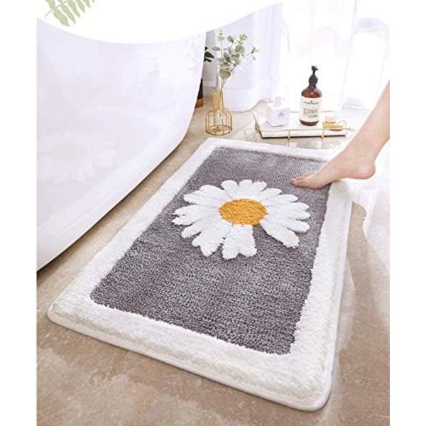 Tjock badrumsmatta för badrum, absorberande, ultramjuk matta, fluffig mikrofibermatta, sängmatta, golvmatta, 45x65cm