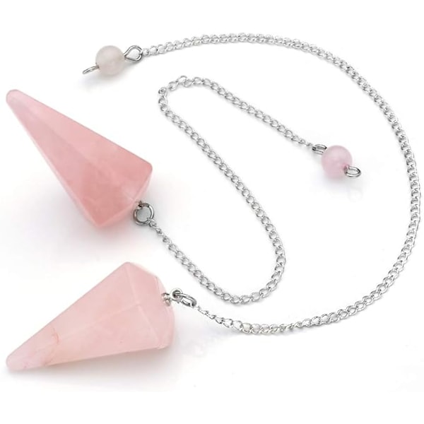 Kvartsi jalokivi kristalli heiluri - Dowsing, Scrying (1PC,Pink,L)