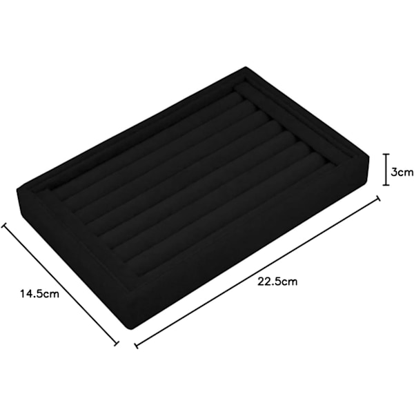 7-roms smykkeskrin med fløyelsbelegg for oppbevaring og utstilling av smykker - Ringholder, ørepynt, arrangør - 22,5 * 14,5 * 3 cm