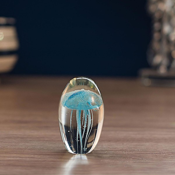 3D Krystal Vandmand Ornament Havdyr Papirvægt Håndværk Samleobjekt Til Hjemmet Levering Kontor Skrivebords Dekoration Gave Lake blue