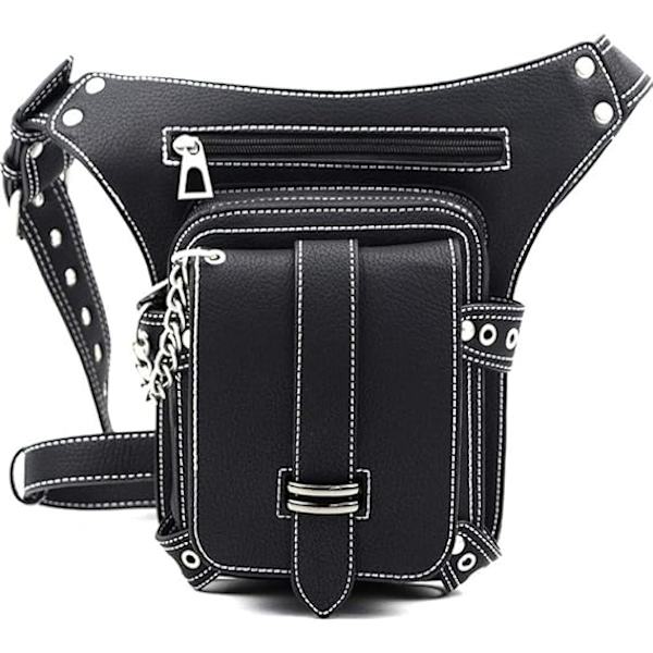 Män Kvinnor Läder Multifunktionell Taktisk Drop Leg Midjeväska Pack Vandring Camping Trekking Cykling Höftbälte Fanny Messenger