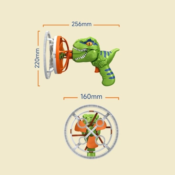 Fan Dinosaur Boblemaskine Automatisk Boblemaskine GRØN grøn