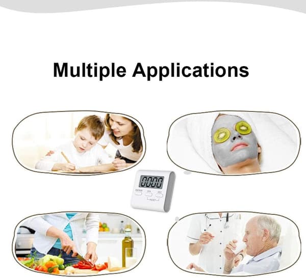 Kök Timer, Digital Kök Timer Magnetisk Nedräknings Stoppur Timer med Hög Alarm, Stor Siffra, Baksida, Hängande Hål för Matlagning, Dusch
