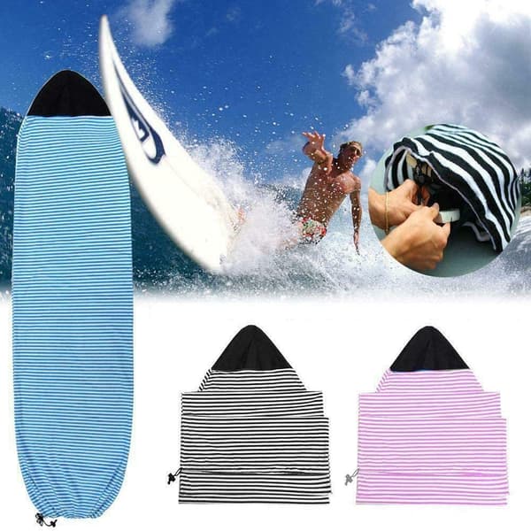 Surfboard Sock Cover, 8ft Quick Dry Stretch Surfboard Bag with Drawstring Closure & Padded Nose Protector Surfing Accessories Pink 200*50cm
