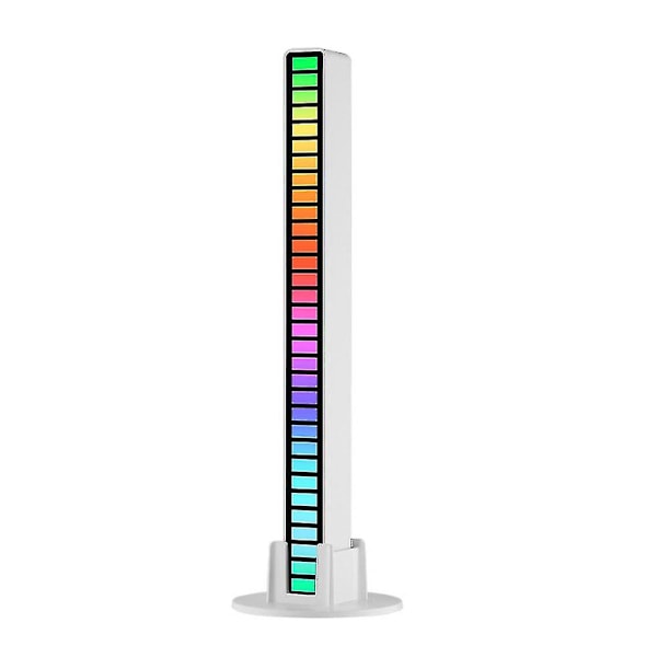 Rytmstyrd RGB-lampa med musik, stämningsbelysning, 32 LED-lampor, färgglad, Type-C laddningsbar White