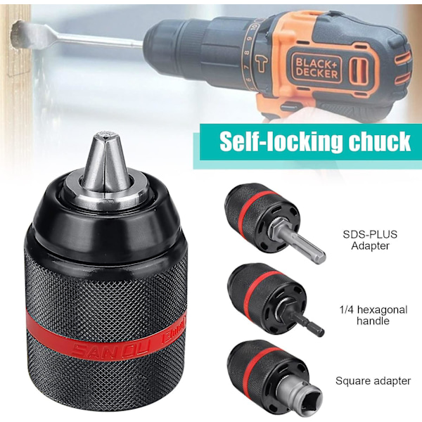 Borrchuck, 1/2-20 Unf Chuck, Nyckellös Chuck, 1,5-13mm Borrchuck, Nyckellös Borrchuck