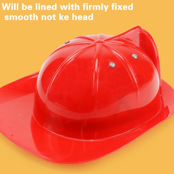 Brandman Hjelm Leksak Stimulerad Brandman Hjelm Barn Cosplay Hjelm Pedagogisk Tjock Brandman Badge Hjelm Leksak Jiyuge Red