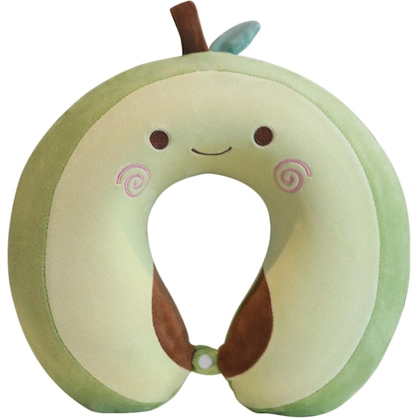 Cute Travel Pillow for Kids & Adults, Memory Foam U-Shaped Neck Pillow, Headrest Airplane Pillow(Avocado)