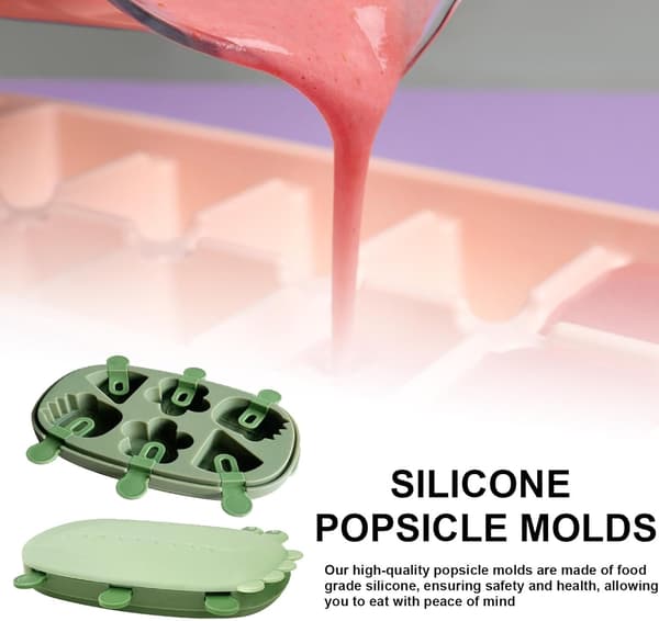 Silikon Popsicleformer, Isbittstikk Maker Mold, Silikon Ispopsicle Maker, Tegneserie Matkvalitet Silikon Popsicles (YL-457-7-04)