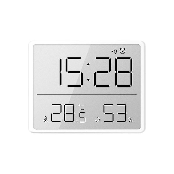 Digital Hygrometer Termometer med Ur Luftfugtighedsovervågning Timer