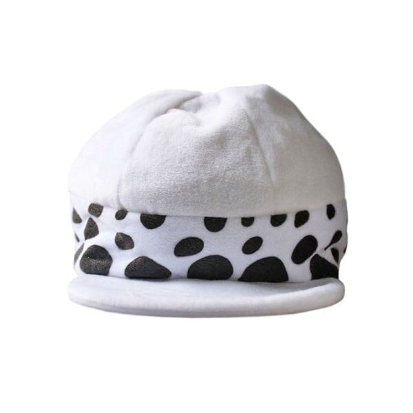 Anime Trafalgar D Water Law Cosplay Hatt Plysch Vit Färg Fläckar Hattar Halloween Man Kvinna Mössa stil 1 style1
