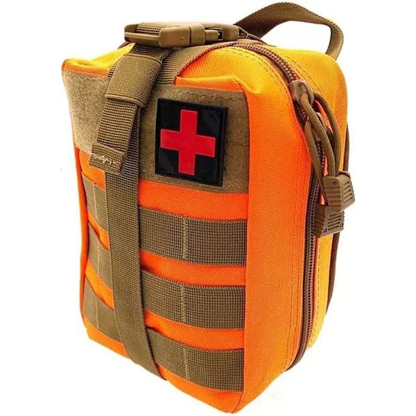 Första hjälpen-kit väska, EMT Rip Away Pouch, Taktisk MOLLE Första hjälpen-kit Medicinsk väska - Multifunktionell midjeväska Orange