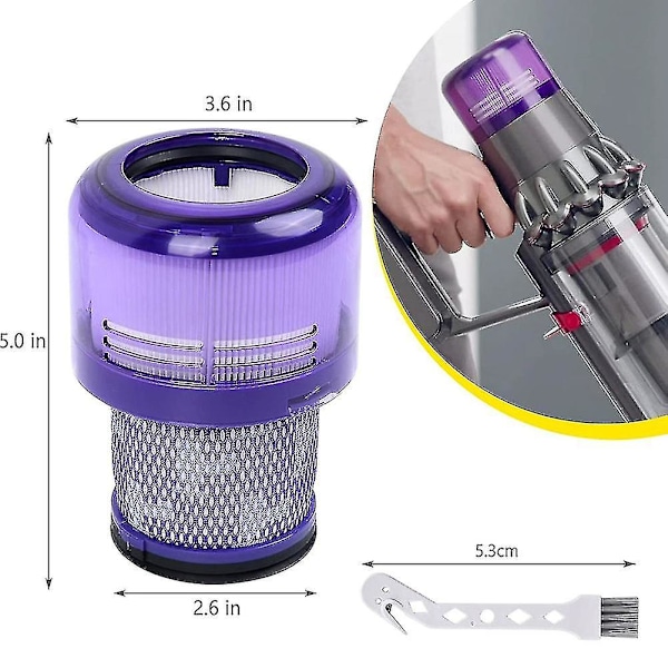 2-pak Filter til Dyson Støvsugere V11 V15 Sv14 Sv22, Vaskbar Udskiftningsfilter Reservedele
