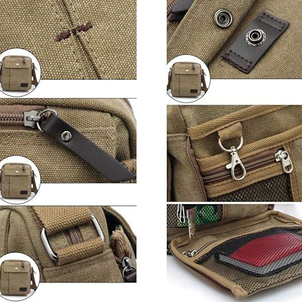Herre Militær Lerretet Reise Vandring Satchel Skole Casual Skulder Messenger Bag
