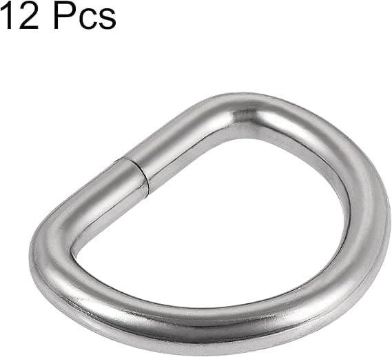 Metal D-Ring, D-Ringe Spænde til Hardware Tasker Bælter Håndværk DIY Tilbehør, 2 stk.
