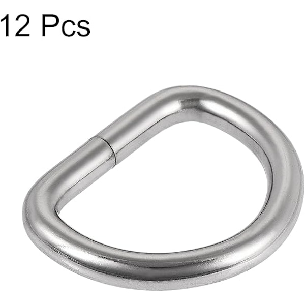 Metall D-ring, D-ring spenne for vesker, belter, håndverk, DIY tilbehør, 2 stk