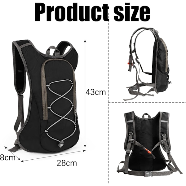 Lättviktsryggsäck för cykel, vattentät och andningsbar cykelryggsäck för män och kvinnor, 10L Mini Ultralight cykelryggsäck för cykling, camping, löpning