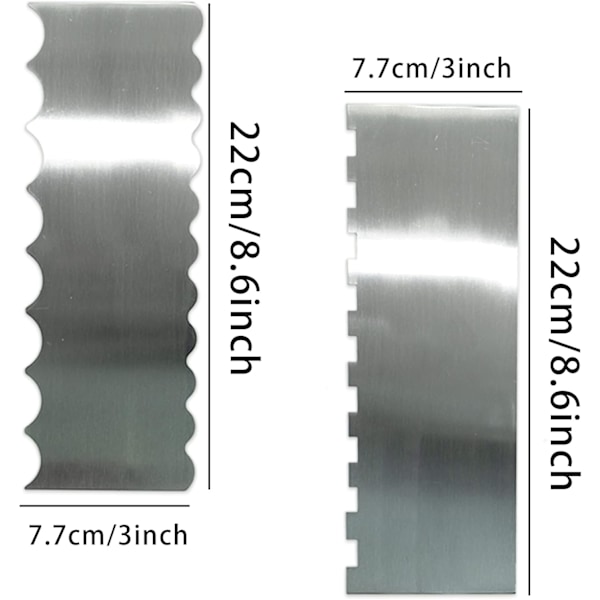 Kakkukaavin, 2 kpl Kakunleikkaaja Leivonnaiskaavin Työkalu Ruostumattomasta Teräksestä Kakun Reunan Kaavin, 9 Tuuman Kakkukaavin Kakun Koristeluun