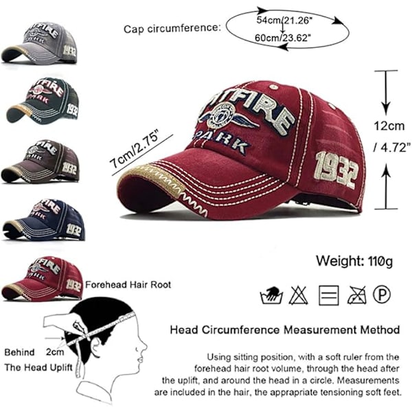 Kulunut Baseball-lippis Miehille Vintage Trucker Hat Miehet Puuvilla Kirjailtu Snapback Rento Baseball-lippis Unisex, Punainen